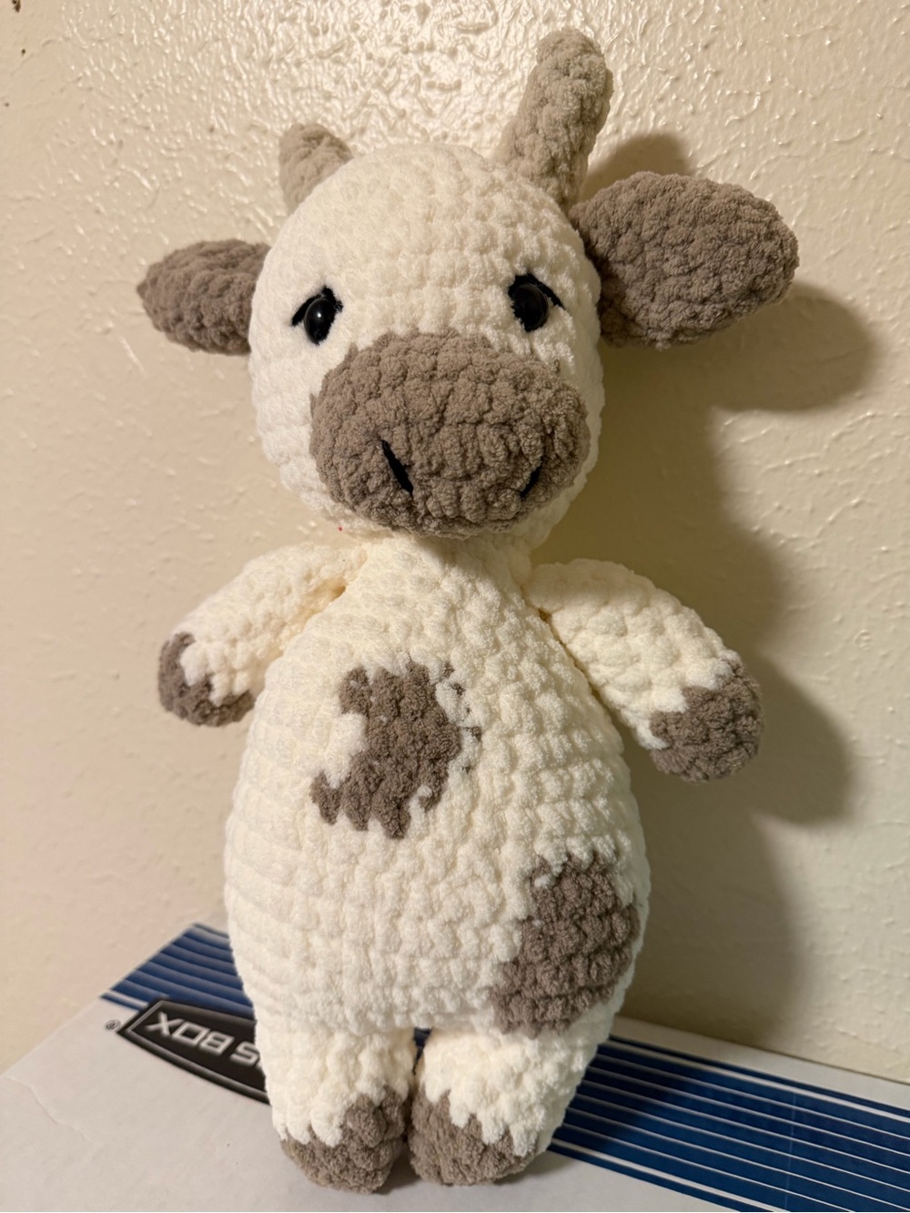 Handcrafted plush cow